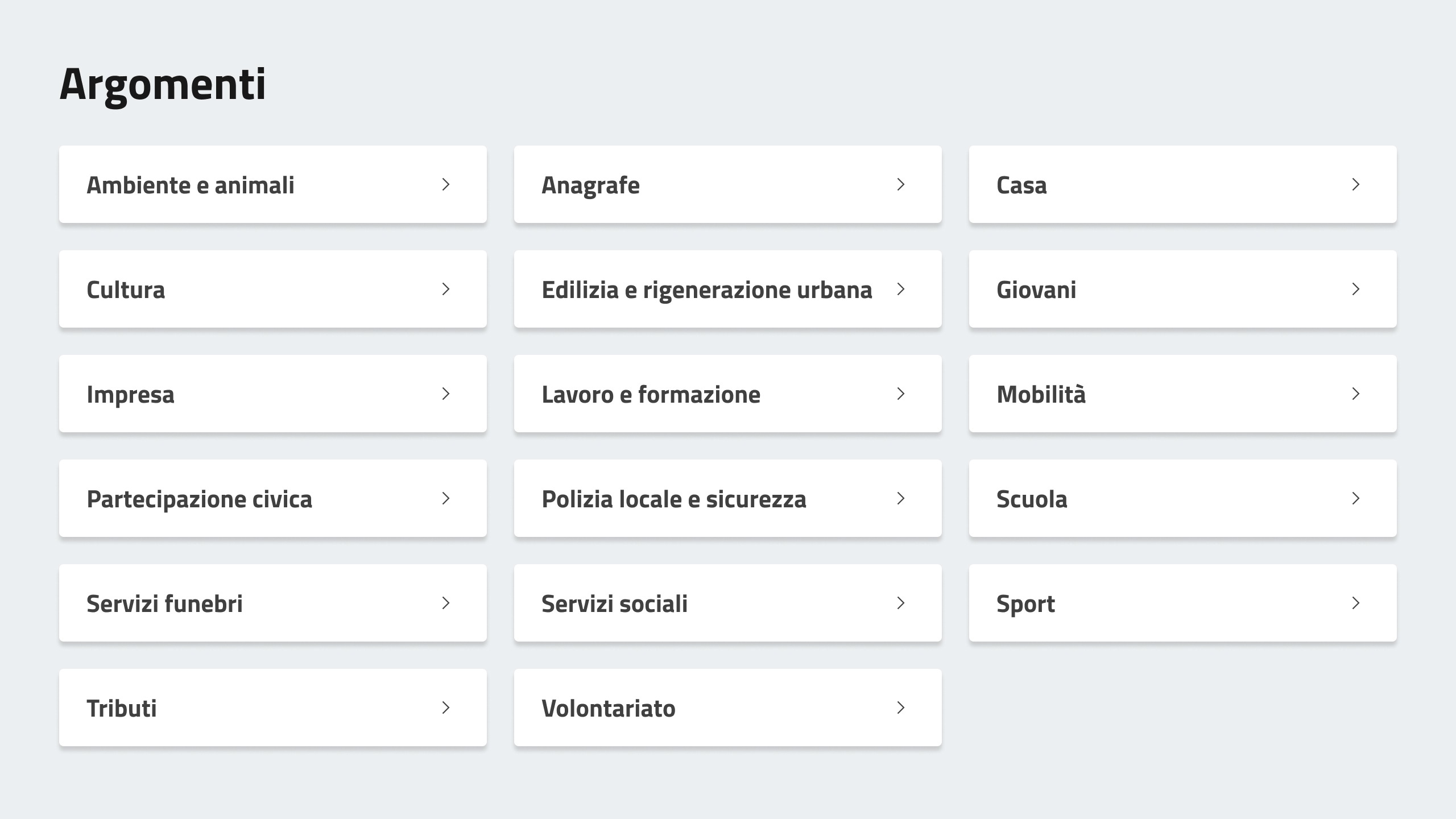 The final website taxonomy of 17 citizen-facing Topics, each labelled with its owning department.